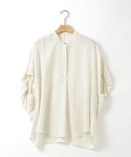 ZMBIE01090 al'aise modulation(アレーズモジュレーション) 【セットアップ・洗える】オーバーシルエットストライプブラウス ホワイト