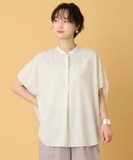 ZMBIE01090 al'aise modulation(アレーズモジュレーション) 【セットアップ・洗える】オーバーシルエットストライプブラウス ホワイト