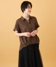 ZMBIE03090 al'aise modulation(アレーズモジュレーション) 【洗える】裾タックエアリーブラウス ブラウン