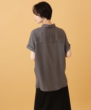 ZMBIE03090 al'aise modulation(アレーズモジュレーション) 【洗える】裾タックエアリーブラウス ダークグレー