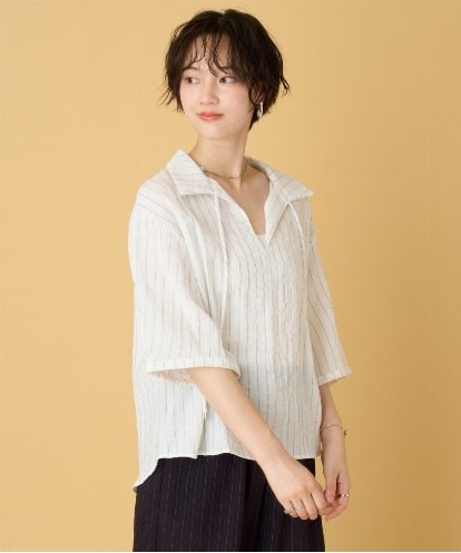 ZMBIE13150 al'aise modulation ストライプスキッパーシャツ