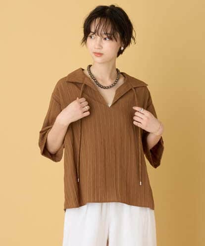ZMBIE13150 al'aise modulation ストライプスキッパーシャツ