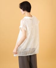 ZMBIE20095 al'aise modulation(アレーズモジュレーション) 【洗える】刺繍デザインスキッパーブラウス ホワイト