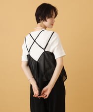 ZMBIE22070 al'aise modulation(アレーズモジュレーション) 【洗える】イレギュラーヘムシアーレースキャミソール ブラック