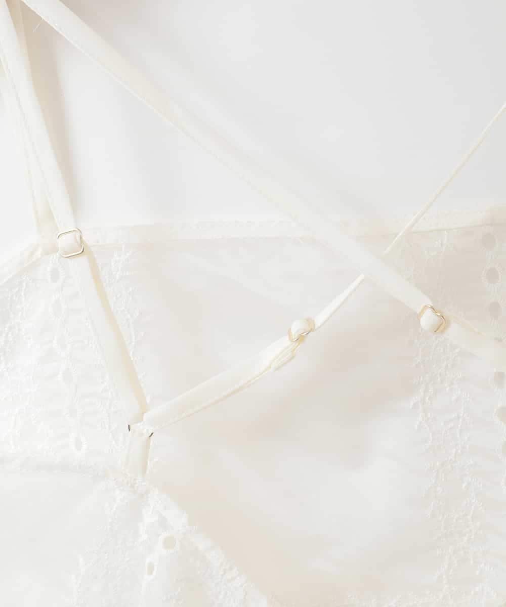 ZMBIE22070 al'aise modulation(アレーズモジュレーション) 【洗える】イレギュラーヘムシアーレースキャミソール ホワイト