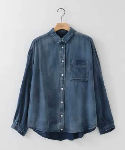 ZMBJB04138  コットンシアーデニムライク長袖ブラウス