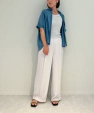 ZMBJB06098 al'aise modulation(アレーズモジュレーション) バックシャーリングシアーブラウス ブルー
