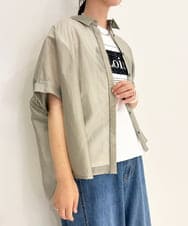 ZMBJB06098 al'aise modulation(アレーズモジュレーション) バックシャーリングシアーブラウス サンドベージュ