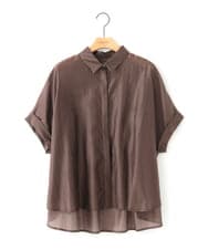 ZMBJB06098 al'aise modulation(アレーズモジュレーション) バックシャーリングシアーブラウス ブラウン