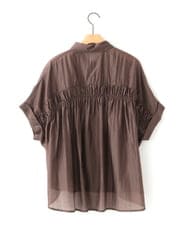 ZMBJB06098 al'aise modulation(アレーズモジュレーション) バックシャーリングシアーブラウス ブラウン