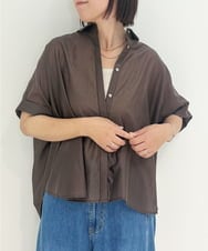 ZMBJB06098 al'aise modulation(アレーズモジュレーション) バックシャーリングシアーブラウス ブラウン