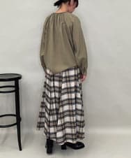 ZMBJB12110 al'aise modulation(アレーズモジュレーション) 【洗える】フロントリボンラグランブラウス カーキ