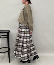 ZMBJB12110 al'aise modulation(アレーズモジュレーション) 【洗える】フロントリボンラグランブラウス カーキ