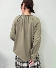 ZMBJB12110 al'aise modulation(アレーズモジュレーション) 【洗える】フロントリボンラグランブラウス カーキ