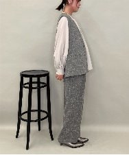 ZMBJB12110 al'aise modulation(アレーズモジュレーション) 【洗える】フロントリボンラグランブラウス ライトグレー