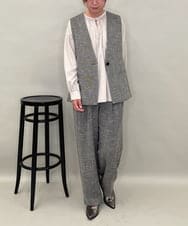 ZMBJB12110 al'aise modulation(アレーズモジュレーション) 【洗える】フロントリボンラグランブラウス ライトグレー