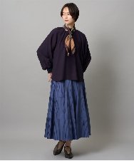 ZMBJE01120 al'aise modulation(アレーズモジュレーション) 【洗える】リブポイントドレープデザインプルオーバー ネイビー