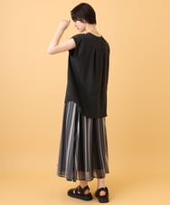 ZMBJE04100 al'aise modulation(アレーズモジュレーション) 【セットアップ】フロントタックノーカラーブラウス ダークグレー