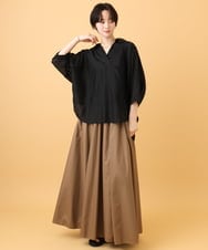 ZMBJE11140 al'aise modulation(アレーズモジュレーション) バックボタンデザインスキッパーシャツ ブラック
