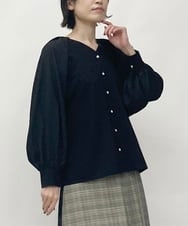 ZMBJT18110 al'aise modulation(アレーズモジュレーション) 【2WAY/洗える】袖コンシャスブラウス ブラック