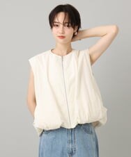 ZMDAH34099 al'aise modulation(アレーズモジュレーション) 【洗える】バルーンヘムジップアップベスト アイボリー