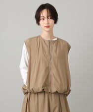 ZMDAH34099 al'aise modulation(アレーズモジュレーション) 【洗える】バルーンヘムジップアップベスト ベージュ