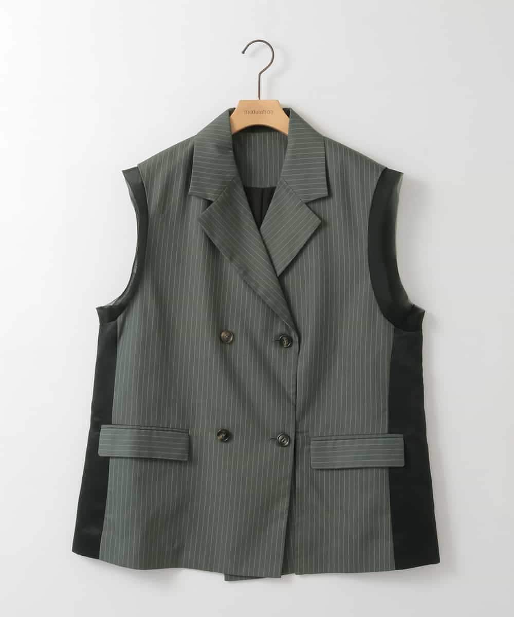 ZMDEE05160 al'aise modulation(アレーズモジュレーション) インサイドドッキングダブルベスト グレー