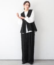 ZMDGE21110 al'aise modulation(アレーズモジュレーション) バックベルトボタンレスジレ ブラック