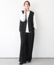 ZMDGE21110 al'aise modulation(アレーズモジュレーション) バックベルトボタンレスジレ ブラック