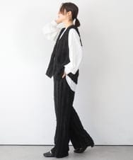 ZMDGE21110 al'aise modulation(アレーズモジュレーション) バックベルトボタンレスジレ ブラック