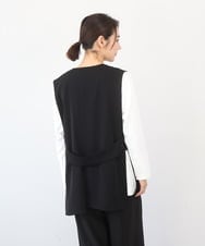 ZMDGE21110 al'aise modulation(アレーズモジュレーション) バックベルトボタンレスジレ ブラック