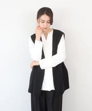 ZMDGE21110 al'aise modulation(アレーズモジュレーション) バックベルトボタンレスジレ ブラック