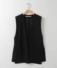 ZMDGE21110 al'aise modulation(アレーズモジュレーション) バックベルトボタンレスジレ ブラック