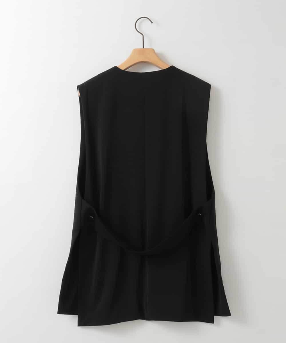 ZMDGE21110 al'aise modulation(アレーズモジュレーション) バックベルトボタンレスジレ ブラック