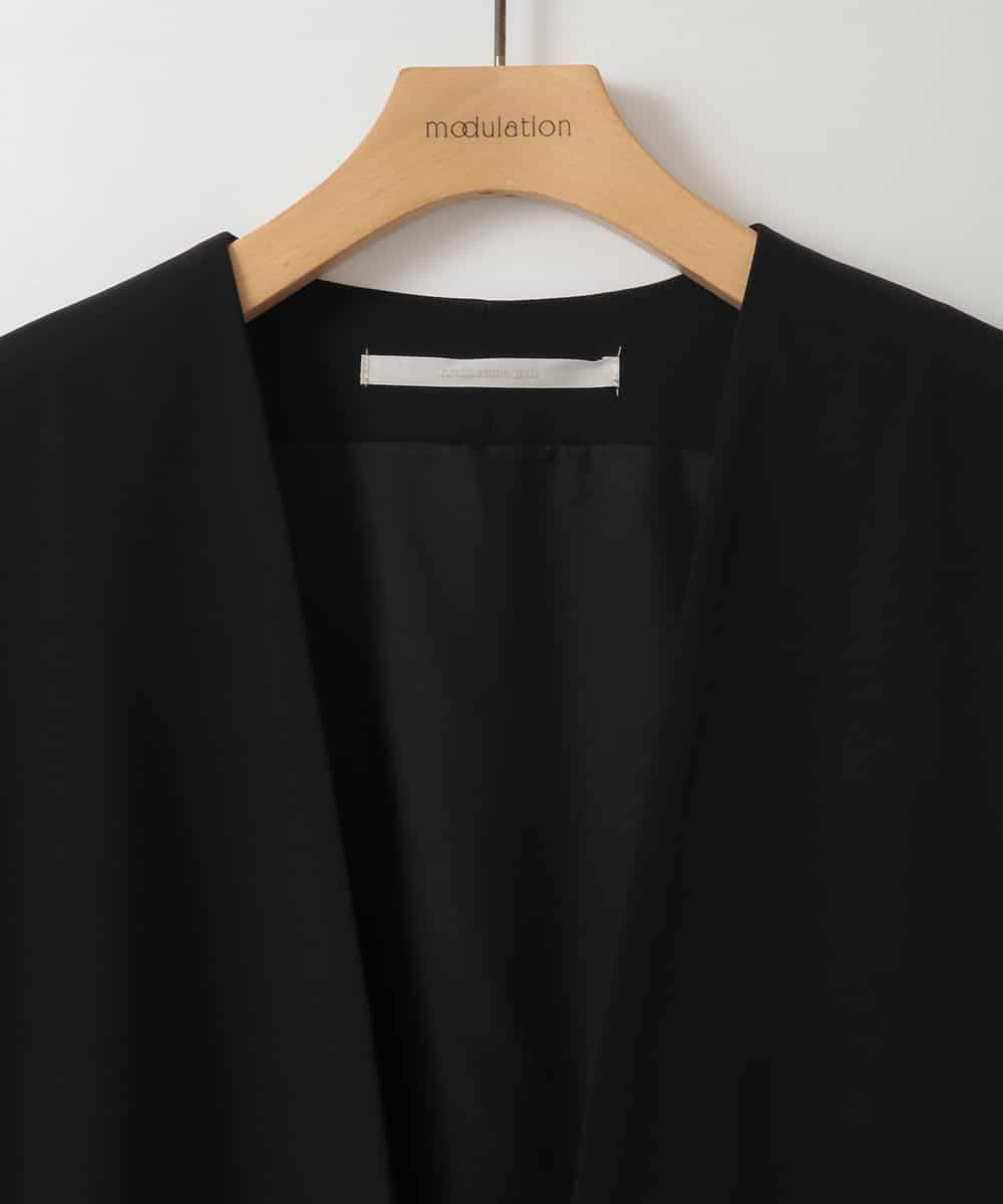 ZMDGE21110 al'aise modulation(アレーズモジュレーション) バックベルトボタンレスジレ ブラック