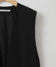 ZMDGE21110 al'aise modulation(アレーズモジュレーション) バックベルトボタンレスジレ ブラック