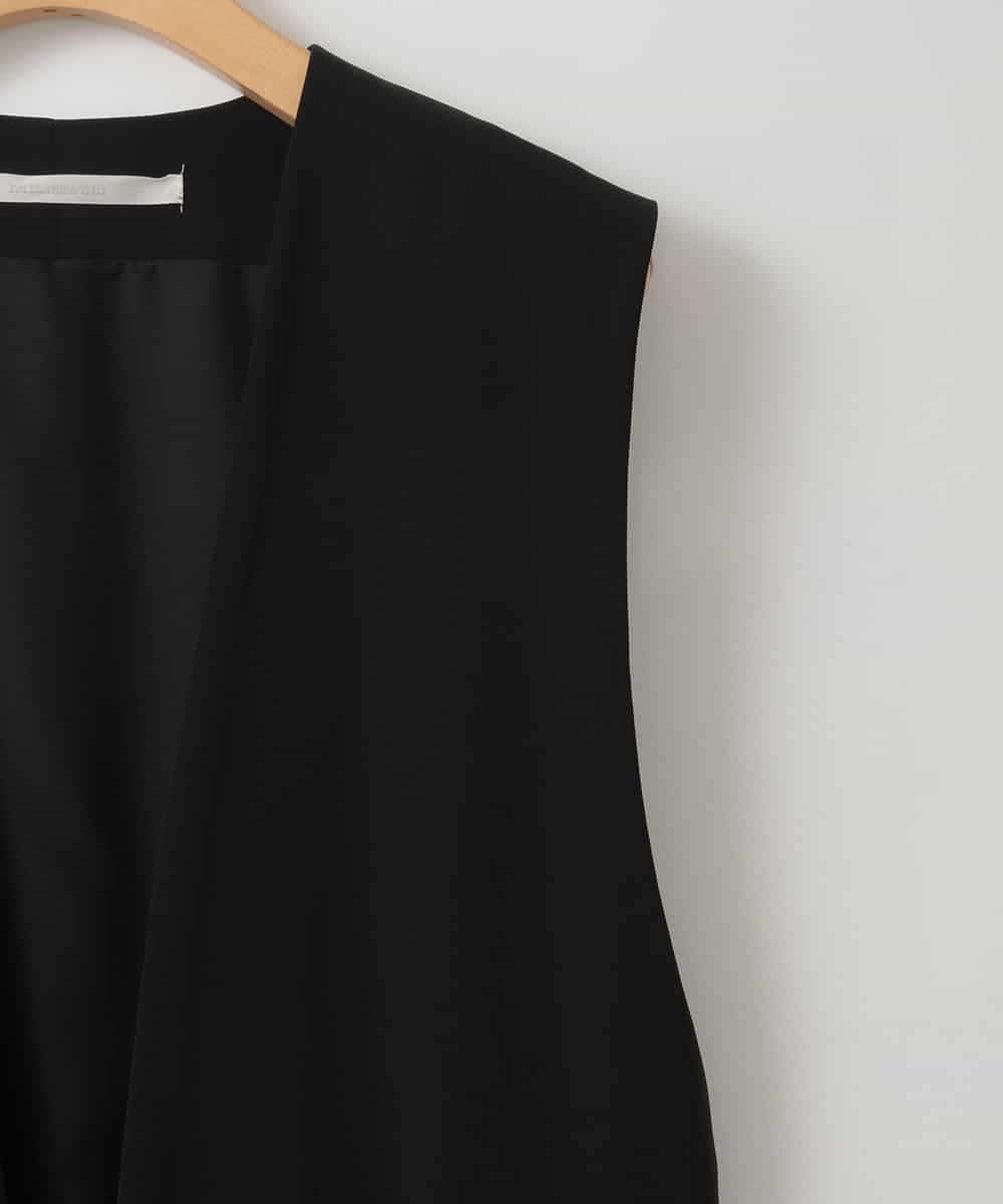 ZMDGE21110 al'aise modulation(アレーズモジュレーション) バックベルトボタンレスジレ ブラック