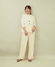 ZMDGE22110 al'aise modulation(アレーズモジュレーション) 【セットアップ対応】フリンジジャカードジレ アイボリー