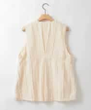 ZMDGE22110 al'aise modulation(アレーズモジュレーション) フリンジジャカードジレ アイボリー