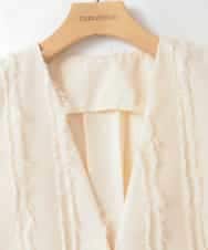 ZMDGE22110 al'aise modulation(アレーズモジュレーション) フリンジジャカードジレ アイボリー