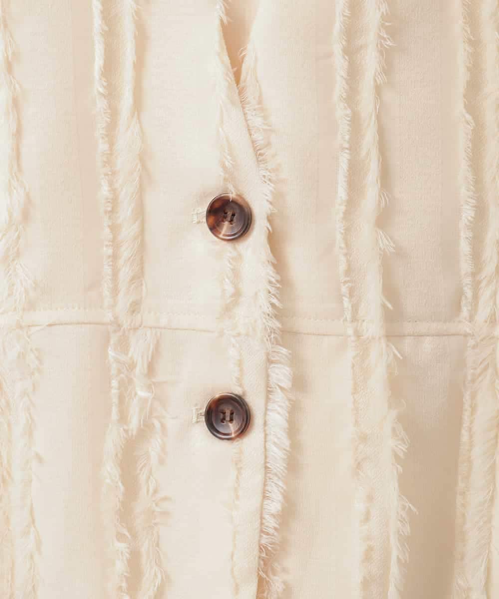 ZMDGE22110 al'aise modulation(アレーズモジュレーション) フリンジジャカードジレ アイボリー