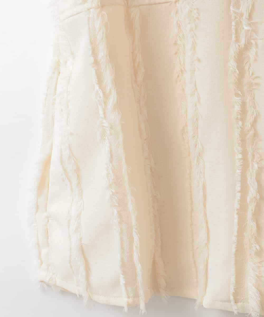 ZMDGE22110 al'aise modulation(アレーズモジュレーション) フリンジジャカードジレ アイボリー