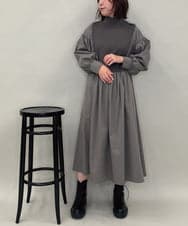 ZMEAE20169 al'aise modulation(アレーズモジュレーション) 【洗える】ドッキングレイヤードデザインワンピース ダークグレー