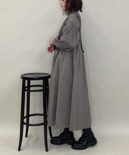 ZMEAE20169 al'aise modulation(アレーズモジュレーション) 【洗える】ドッキングレイヤードデザインワンピース ダークグレー