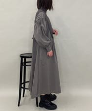 ZMEAE20169 al'aise modulation(アレーズモジュレーション) 【洗える】ドッキングレイヤードデザインワンピース ダークグレー