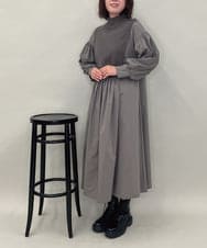 ZMEAE20169 al'aise modulation(アレーズモジュレーション) 【洗える】ドッキングレイヤードデザインワンピース ダークグレー