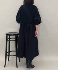 ZMEAE20169 al'aise modulation(アレーズモジュレーション) 【洗える】ドッキングレイヤードデザインワンピース ブラック