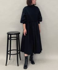 ZMEAE20169 al'aise modulation(アレーズモジュレーション) 【洗える】ドッキングレイヤードデザインワンピース ブラック