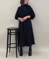 ZMEAE20169 al'aise modulation(アレーズモジュレーション) 【洗える】ドッキングレイヤードデザインワンピース ブラック