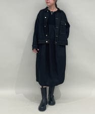 ZMEAE24179 al'aise modulation(アレーズモジュレーション) ジョイントデザインコクーンシルエットワンピース ブラック